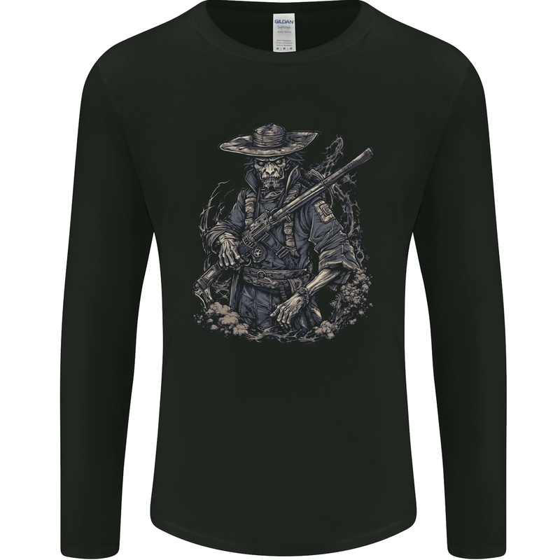 Rebel Zombie Soldier Demon Army Malitia Mens Long Sleeve T-Shirt Black