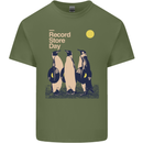 Record Store Day Vinyl Music Turntable Decks DJ Mens Cotton T-Shirt Tee Top Military Green