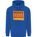 Recycle Reuse Climate Change Environment Mens 80% Cotton Hoodie Royal Blue