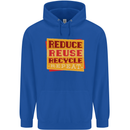 Recycle Reuse Climate Change Environment Mens 80% Cotton Hoodie Royal Blue