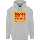 Recycle Reuse Climate Change Environment Mens 80% Cotton Hoodie Sports Grey