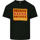 Recycle Reuse Climate Change Environment Mens Cotton T-Shirt Tee Top Black