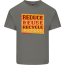 Recycle Reuse Climate Change Environment Mens Cotton T-Shirt Tee Top Charcoal