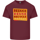 Recycle Reuse Climate Change Environment Mens Cotton T-Shirt Tee Top Maroon