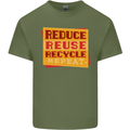 Recycle Reuse Climate Change Environment Mens Cotton T-Shirt Tee Top Military Green