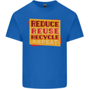 Recycle Reuse Climate Change Environment Mens Cotton T-Shirt Tee Top Royal Blue