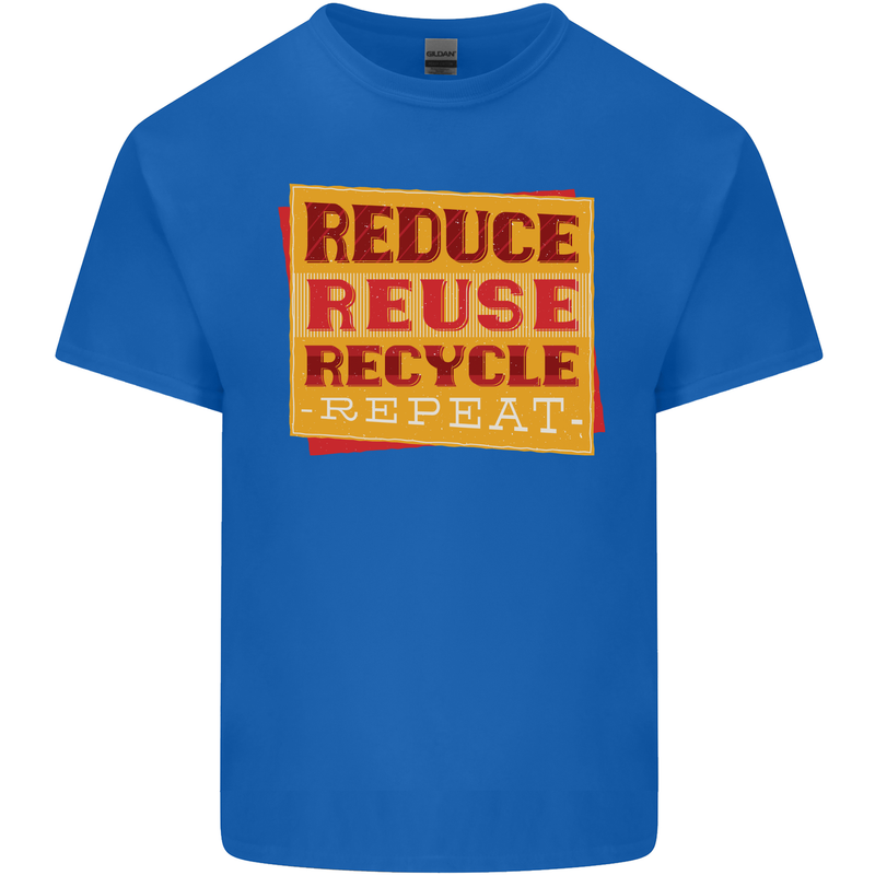 Recycle Reuse Climate Change Environment Mens Cotton T-Shirt Tee Top Royal Blue