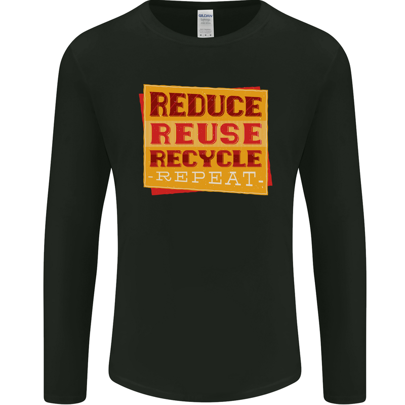 Recycle Reuse Climate Change Environment Mens Long Sleeve T-Shirt Black