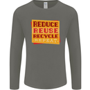 Recycle Reuse Climate Change Environment Mens Long Sleeve T-Shirt Charcoal