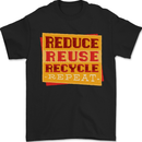 Recycle Reuse Climate Change Environment Mens T-Shirt 100% Cotton Black