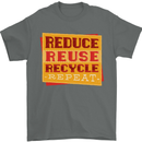 Recycle Reuse Climate Change Environment Mens T-Shirt 100% Cotton Charcoal