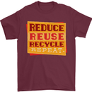 Recycle Reuse Climate Change Environment Mens T-Shirt 100% Cotton Maroon