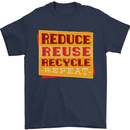 Recycle Reuse Climate Change Environment Mens T-Shirt 100% Cotton Navy Blue