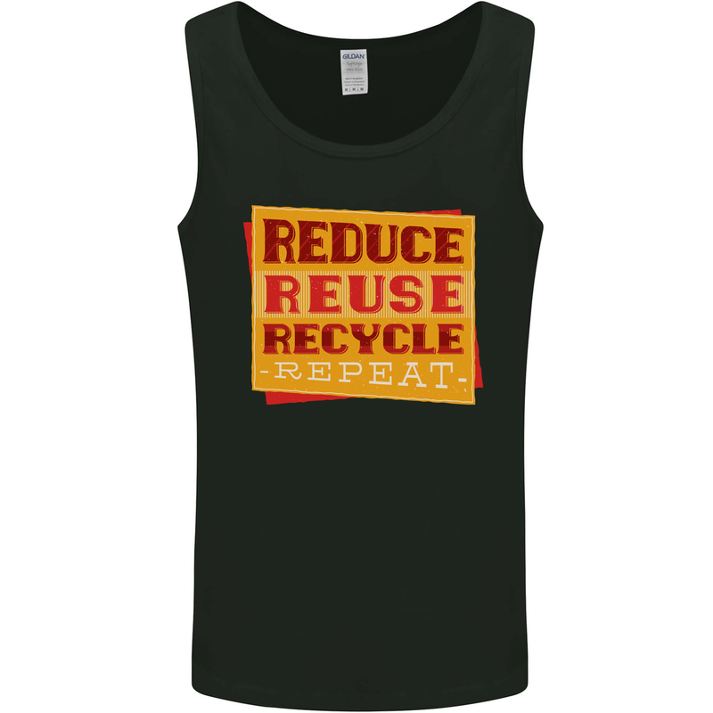Recycle Reuse Climate Change Environment Mens Vest Tank Top Black
