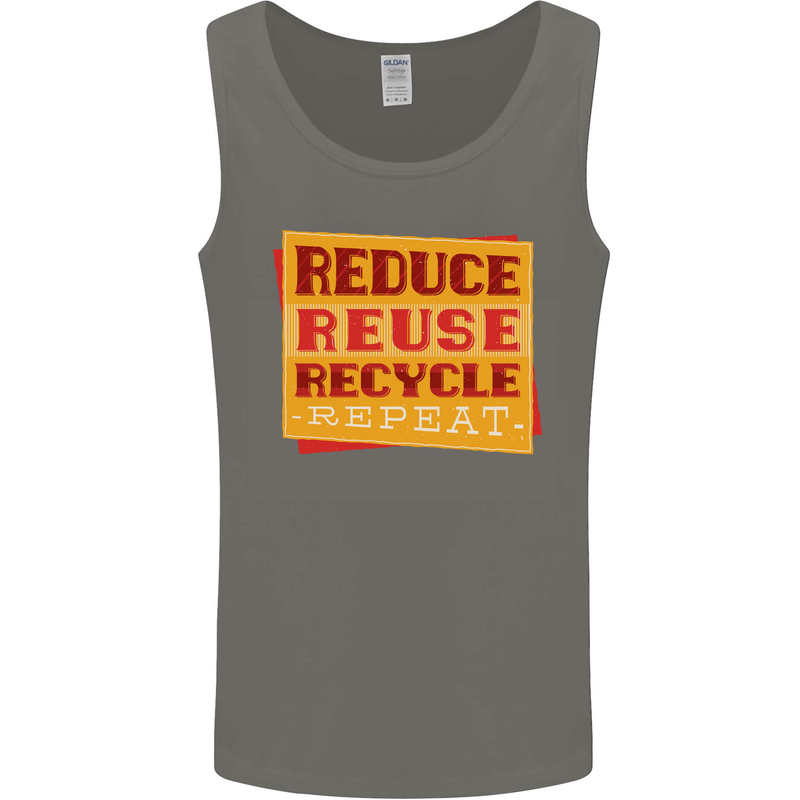 Recycle Reuse Climate Change Environment Mens Vest Tank Top Charcoal