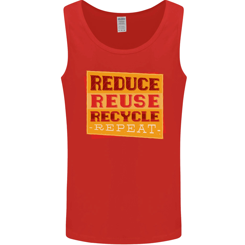 Recycle Reuse Climate Change Environment Mens Vest Tank Top Red