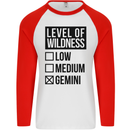 Levels of Wildness Gemini Mens L/S Baseball T-Shirt White/Red