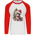 Cute Christmas With Presents and Tree Mens L/S Baseball T-Shirt White/Red