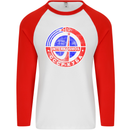 INTERKOSMOS CCCP Soviet Space USSR Logo Mens L/S Baseball T-Shirt White/Red