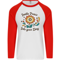 Invite Peace Day Hippy Flower Power Funny Mens L/S Baseball T-Shirt White/Red