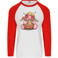 An Anime Voodoo Doll Mens L/S Baseball T-Shirt White/Red