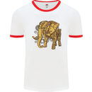 A Steampunk Elephant Mens Ringer T-Shirt White/Red