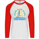 Sailing My Escape From Reality Sailor Mens L/S Baseball T-Shirt White/Red