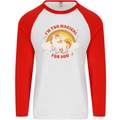 Unicorn Im Too Magical For You Mens L/S Baseball T-Shirt White/Red