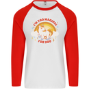 Unicorn Im Too Magical For You Mens L/S Baseball T-Shirt White/Red