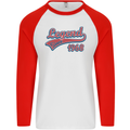 Legend Since 55th Birthday 1968 Mens L/S Baseball T-Shirt White/Red