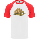 A Brown Tortoise Mens S/S Baseball T-Shirt White/Red