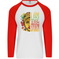 I Am the Storm African Black Lives Matter Mens L/S Baseball T-Shirt White/Red
