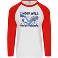 Scuba Diving Work Well Under Pressure Diver Mens L/S Baseball T-Shirt White/Red