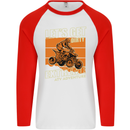 Lets Get Dirty ATV 4X4 Quad Bike Biking Mens L/S Baseball T-Shirt White/Red
