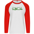 Animals Are Friends Not Food Vegan Mens L/S Baseball T-Shirt White/Red