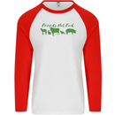 Animals Are Friends Not Food Vegan Mens L/S Baseball T-Shirt White/Red