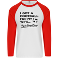 Football for My Wife Best Swap Ever Funny Mens L/S Baseball T-Shirt White/Red