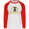 A Rottweiler Dog Mens L/S Baseball T-Shirt White/Red