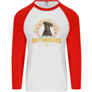 A Rottweiler Dog Mens L/S Baseball T-Shirt White/Red