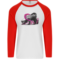 Honey Badger Mens L/S Baseball T-Shirt White/Red