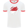 Torn Indonesia Flag Indonesian Day Football Mens Ringer T-Shirt White/Red