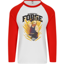 Blacksmiths Forge Mens L/S Baseball T-Shirt White/Red