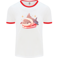 Shark Sushi Mens Ringer T-Shirt White/Red