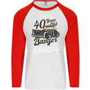 40 Year Old Banger Birthday 40th Year Old Mens L/S Baseball T-Shirt White/Red