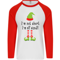 I'm Not Short I'm Elf Sized Funny Christmas Mens L/S Baseball T-Shirt White/Red