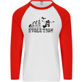 Evolution of a Skydiver Funny Skydiving Mens L/S Baseball T-Shirt White/Red