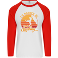 Funny Rock Climbing Climber Mens L/S Baseball T-Shirt White/Red