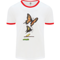 Butterfly Evolution Caterpillar Butterflies Mens Ringer T-Shirt White/Red