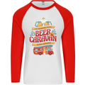 Beer and Caravan Kinda Weekend Funny Mens L/S Baseball T-Shirt White/Red