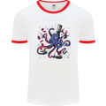 Octo Chef Funny Octopus Cook Cooking Mens Ringer T-Shirt White/Red